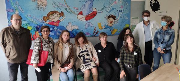 Foto di gruppo: Comandante Provinciale, ing. Girolamo Bentivoglio Fiandra, Vicesindaco del Comune di Trieste, Serena Tonel, il Direttore Generale dott. Stefano Dorbolò, Il direttore Sanitario dott.ssa Paola Toscani